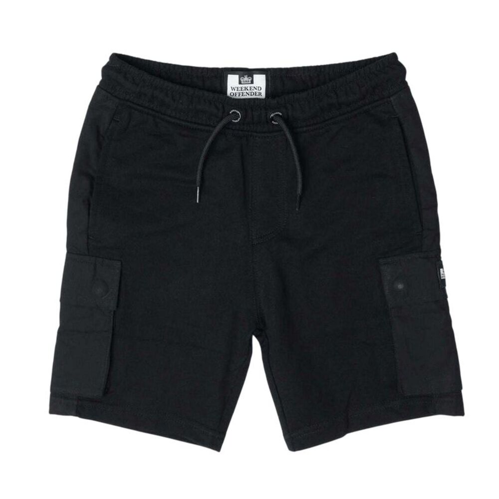 Weekend Offender Childrens/Kids Flamengo Fleece Cargo Shorts / Black
